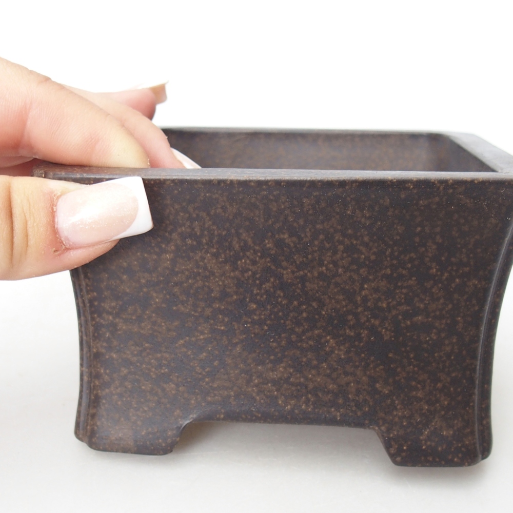 Tál 11 x 11 x 6,5 cm barna okkersárga
