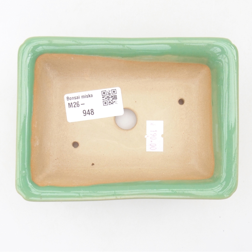 kerámia bonsai tál 13,5 x 10 x 4 cm, zöld