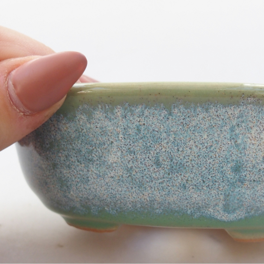 kerámia bonsai tál 11 x 9 x 4 cm, zöld