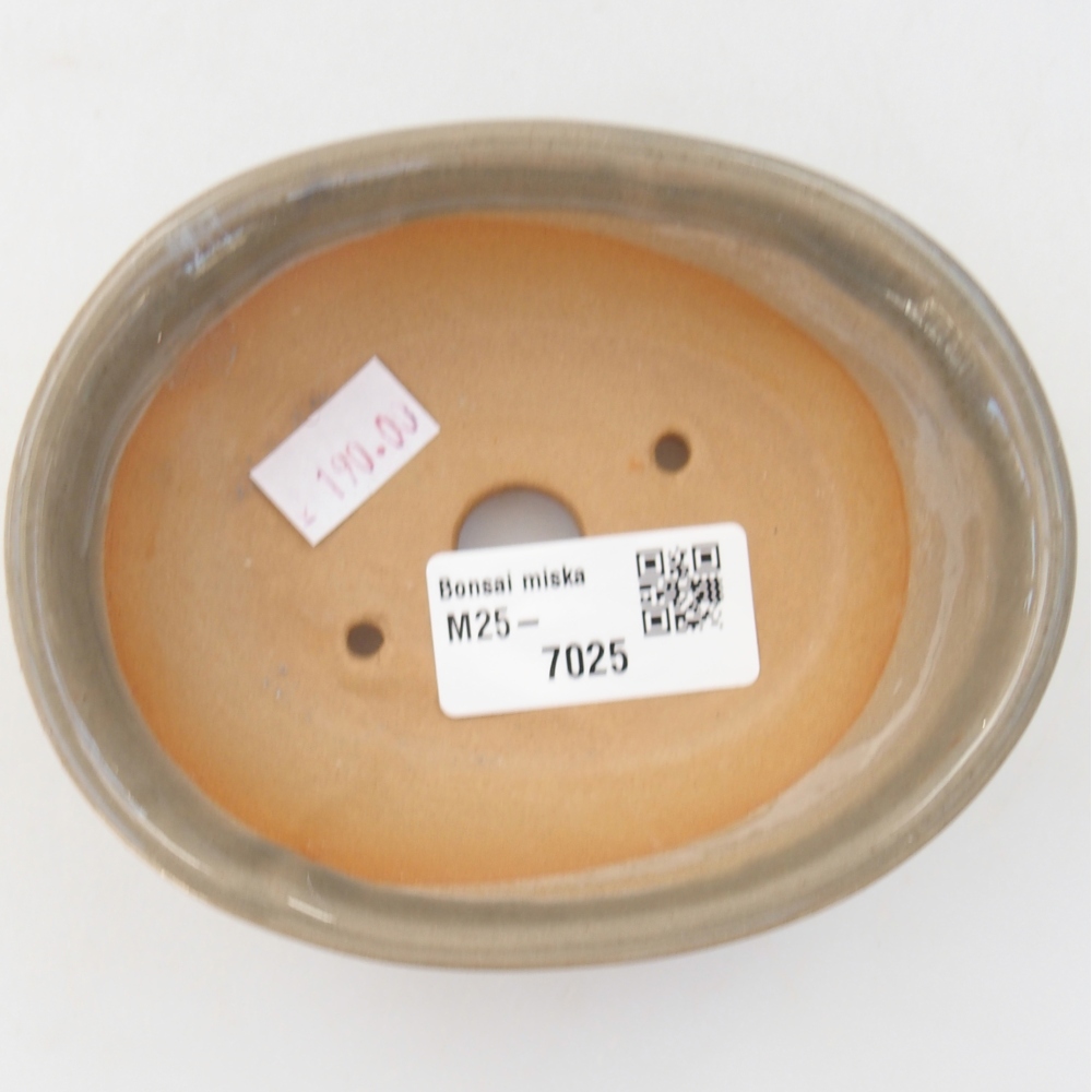 kerámia bonsai tál 11 x 9 x 4 cm, szürke