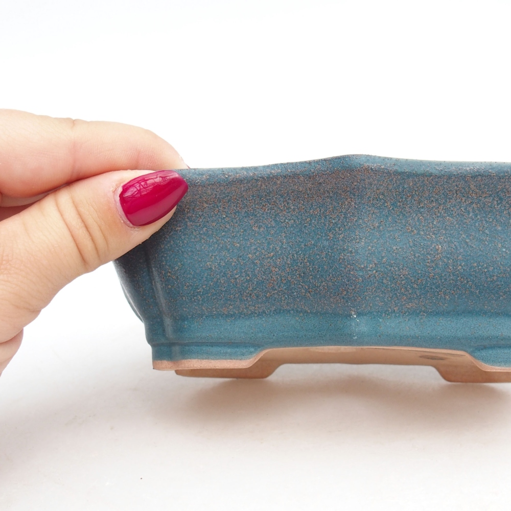 kerámia bonsai tál 15,5 x 11,5 x 4,5 cm, kék színű