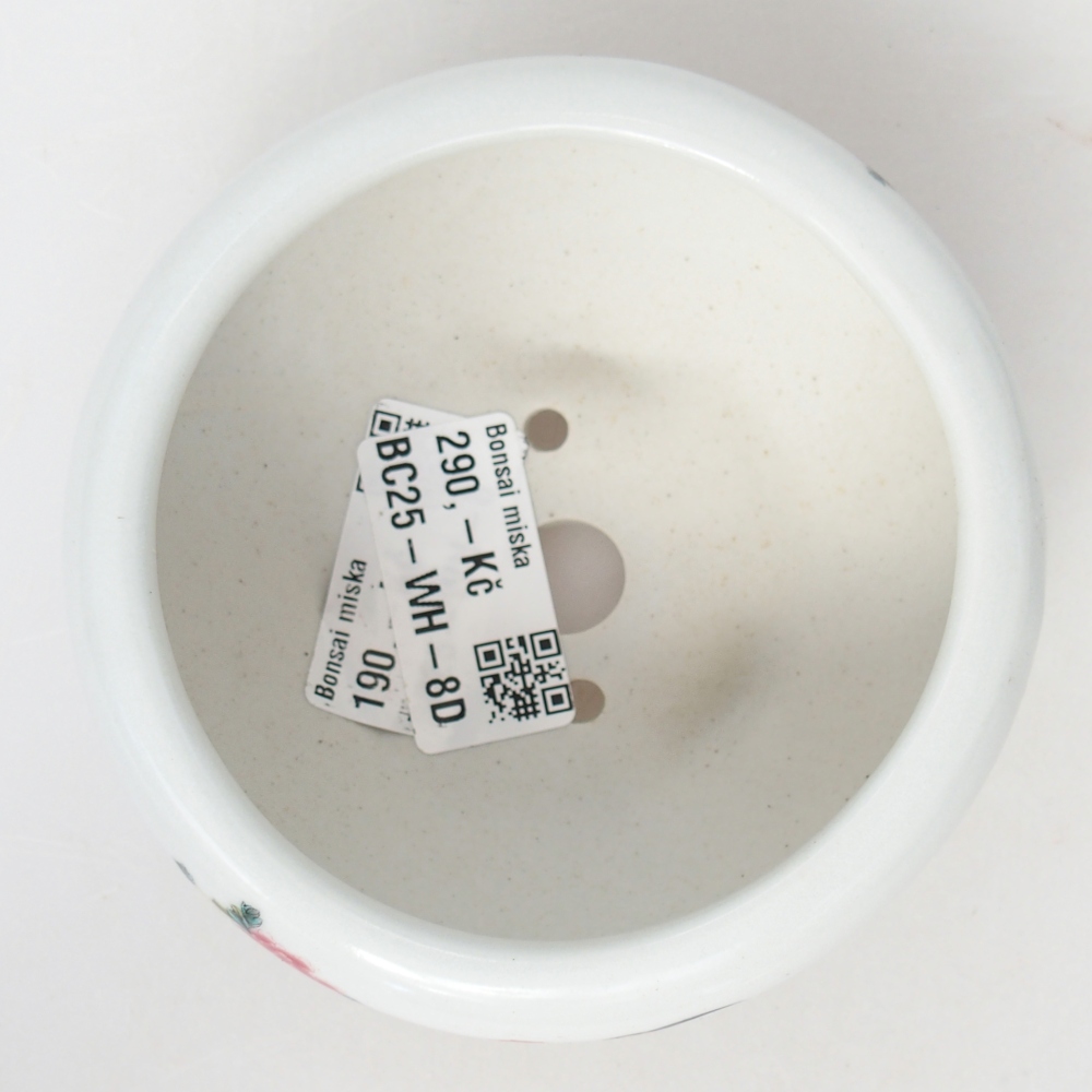 kerámia bonsai tál 10 x 10 x 5 cm, fehér színben