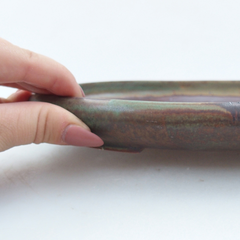 Bonsai kerámia tál 22,5 x 16,5 x 3 cm, zöld