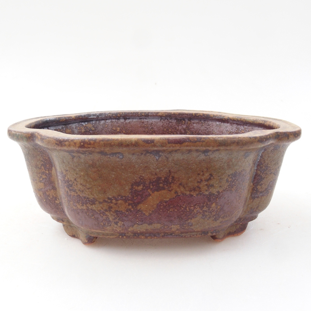 kerámia bonsai tál 13,5 x 10 x 5 cm, barna színű