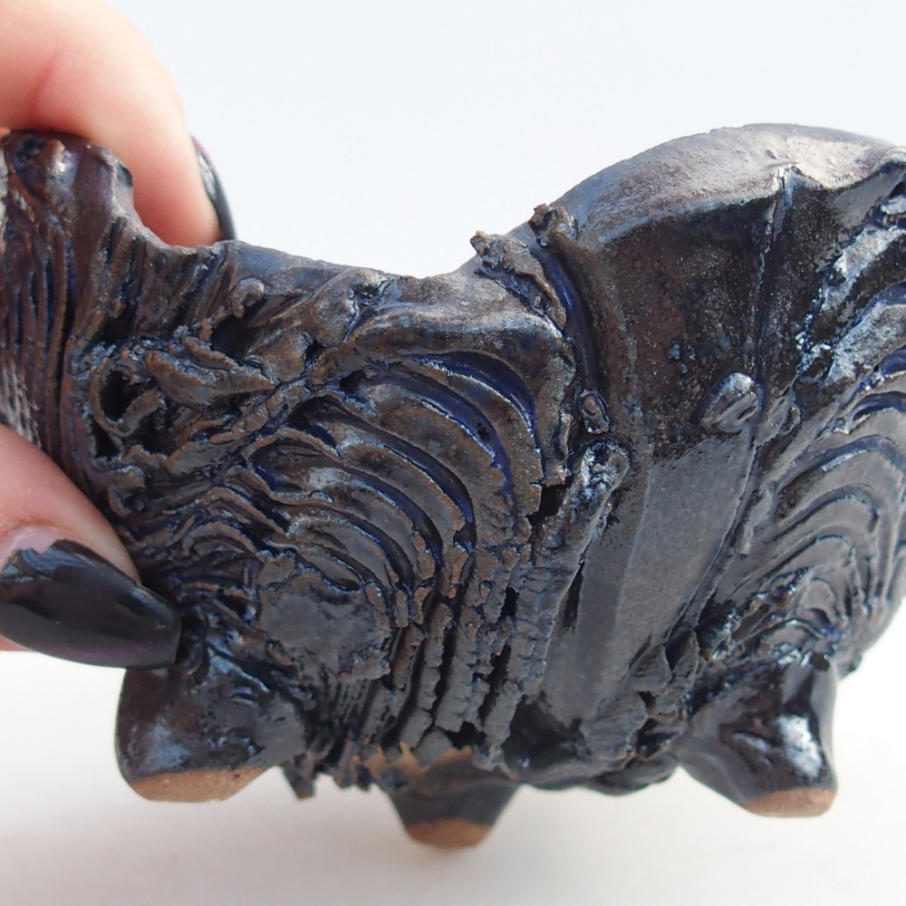 Kerámia kagyló 9,5 x 9,5 x 6 cm , kék színű