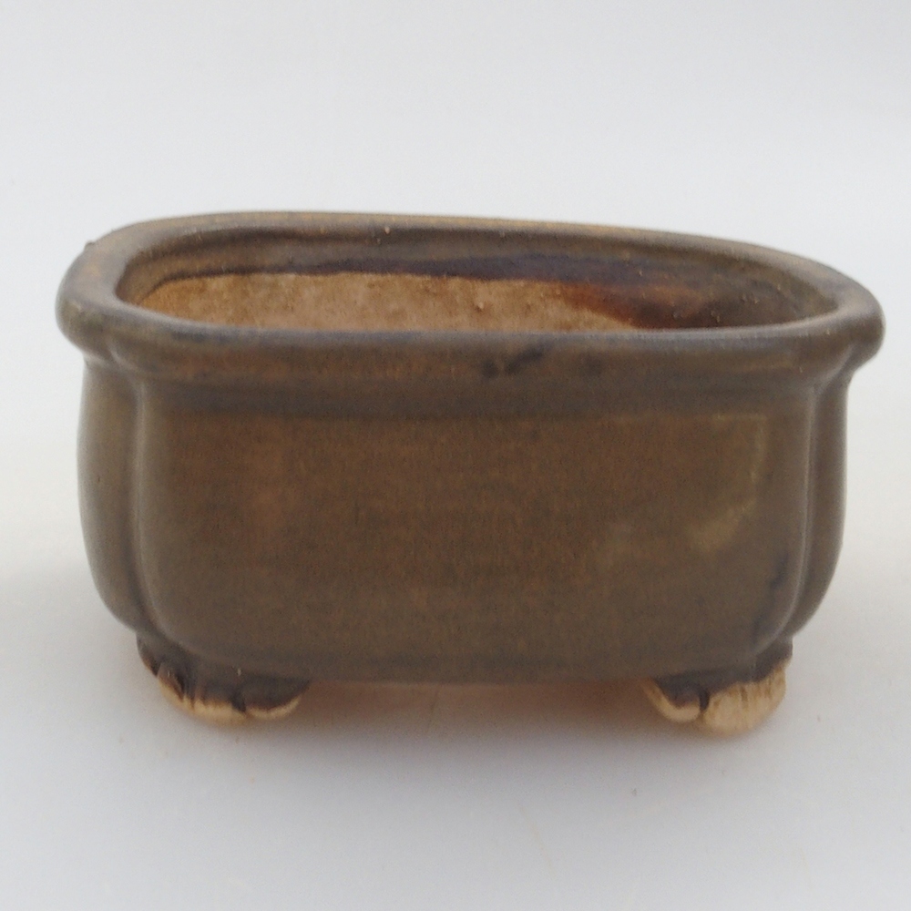kerámia bonsai tál 10 x 8,5 x 4 cm, barna