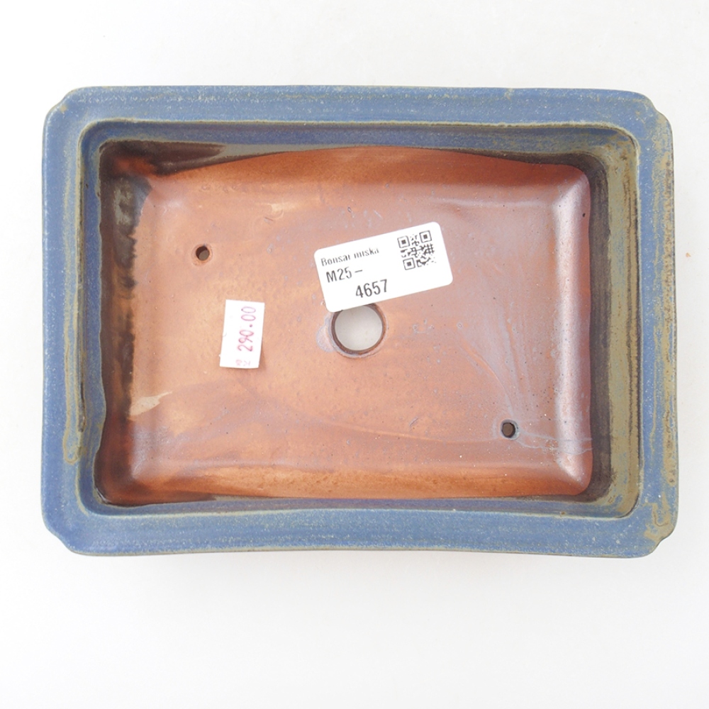 kerámia bonsai tál 17,5 x 13 x 4 cm, kék színben
