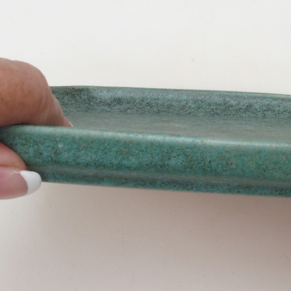 Kerámia csészealj H07 - 28 x 19 x 1,5 cm - zöld