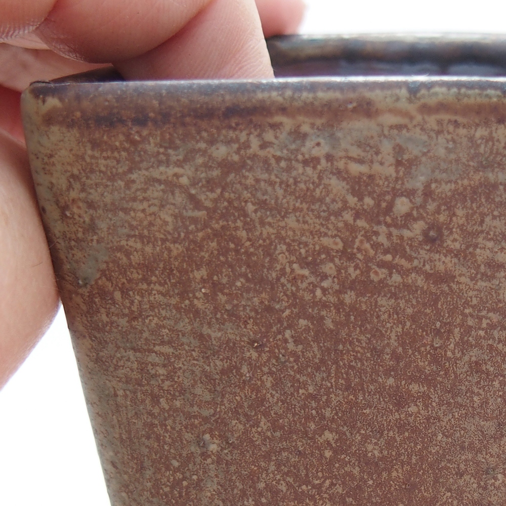 kerámia bonsai tál 7 x 7 x 9,5 cm, kék-barna színben