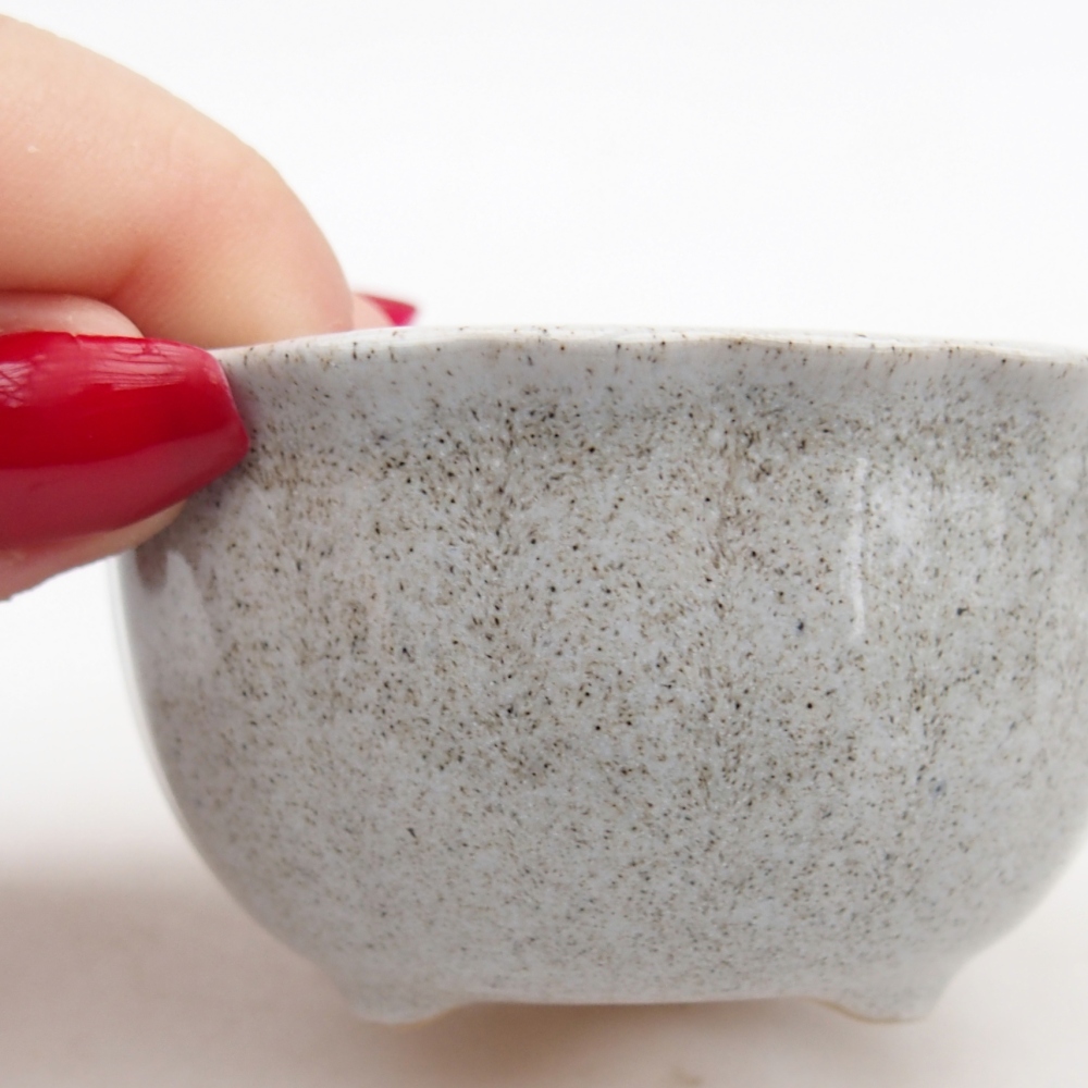 kerámia bonsai tál 7 x 8,5 x 3,5 cm, szürke