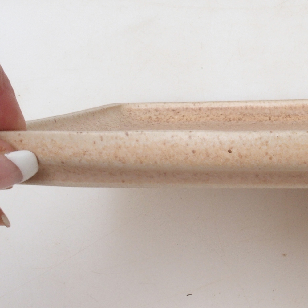 Bonsai csészealj téglalap alakú 22,5 x 17 x 1,5 cm - bézs színű