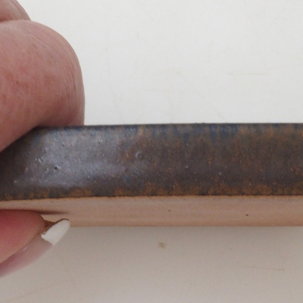 Bonsai csészealj négyzet alakú 9 x 9 x 1 cm - barna