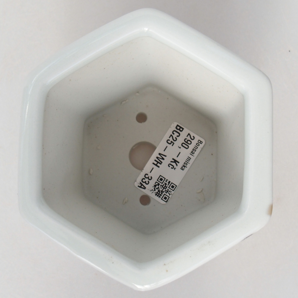 kerámia bonsai tál 10,5 x 9,5 x 9 cm, fehér színben