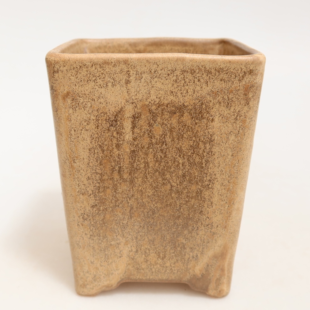 Kerámia bonsai tál, 9 x 9 x 11 cm, bézs színű