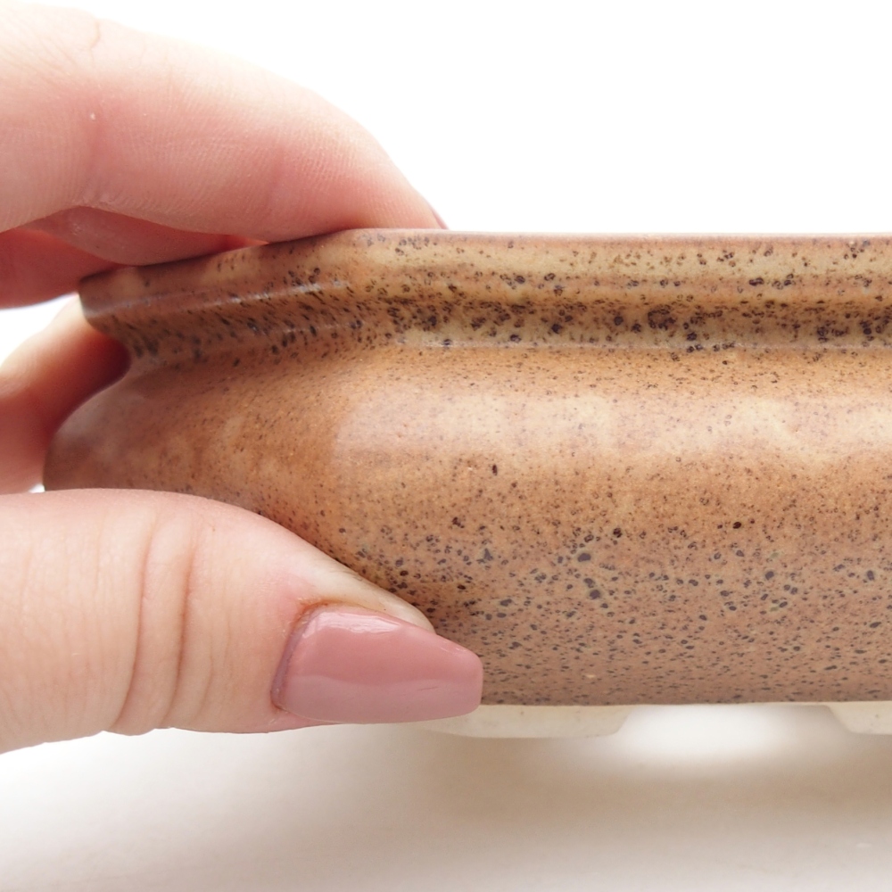 kerámia bonsai tál 13,5 x 13,5 x 4,5 cm, barna