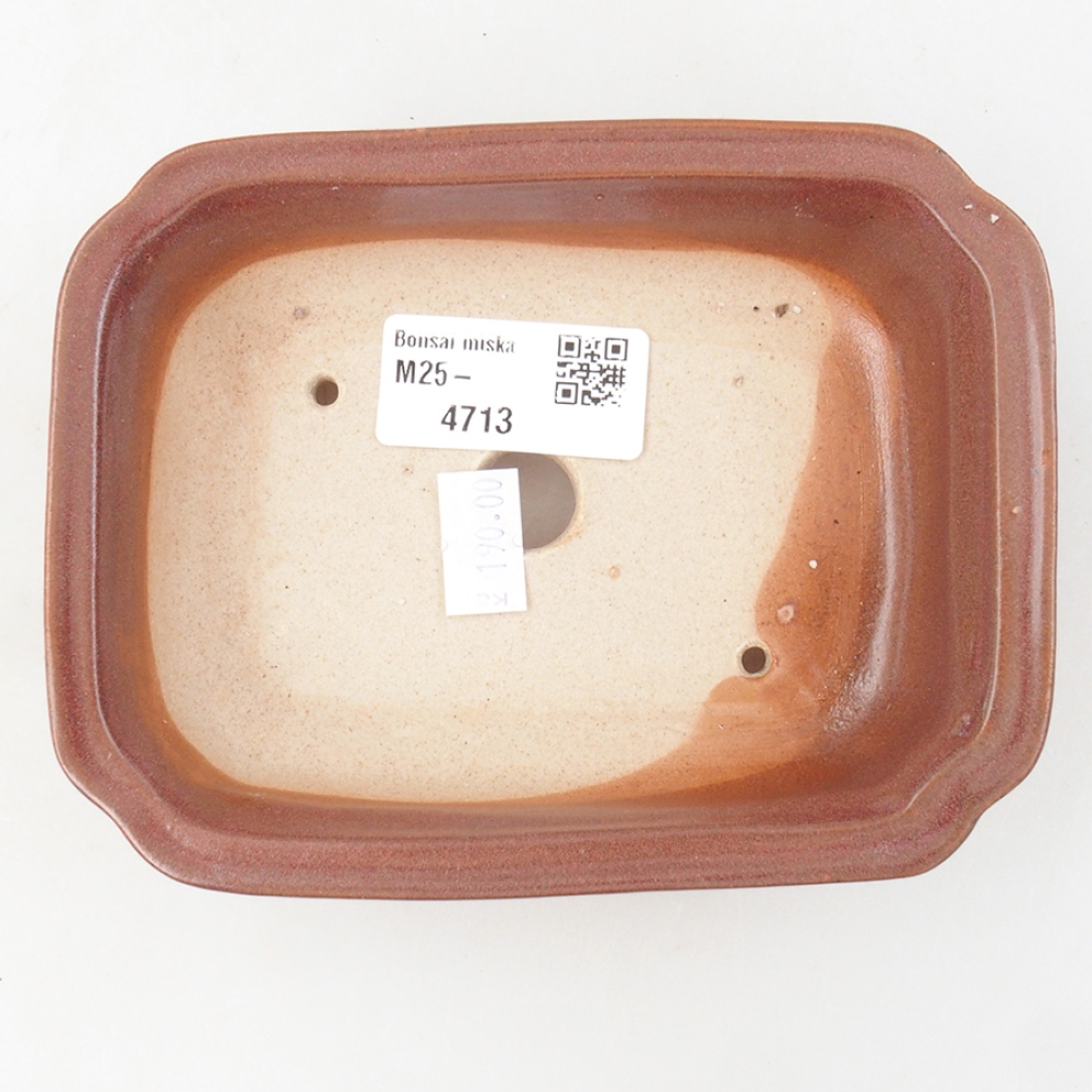 kerámia bonsai tál 14 x 11 x 4 cm, bordó színű