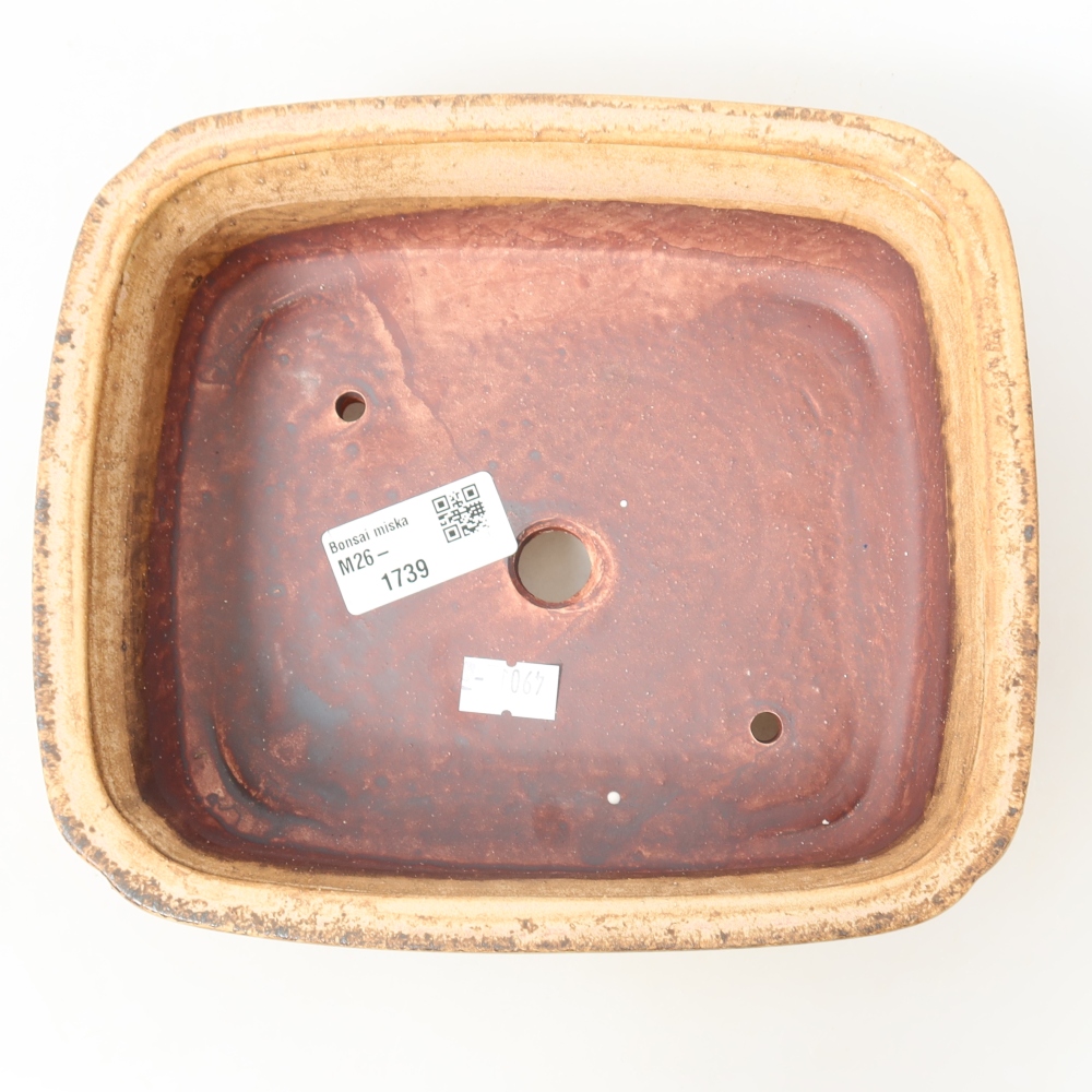 Kerámia bonsai tál, 19,5 x 17 x 6 cm, rózsaszín
