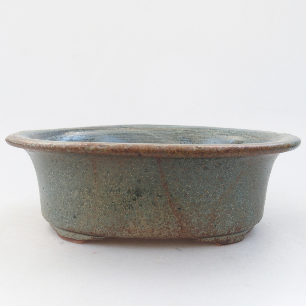 kerámia bonsai tál 19,5 x 15,5 x 6,5 cm, zöld