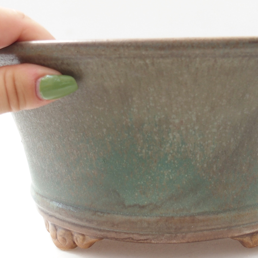 kerámia bonsai tál 24 x 24 x 11,5 cm, zöld