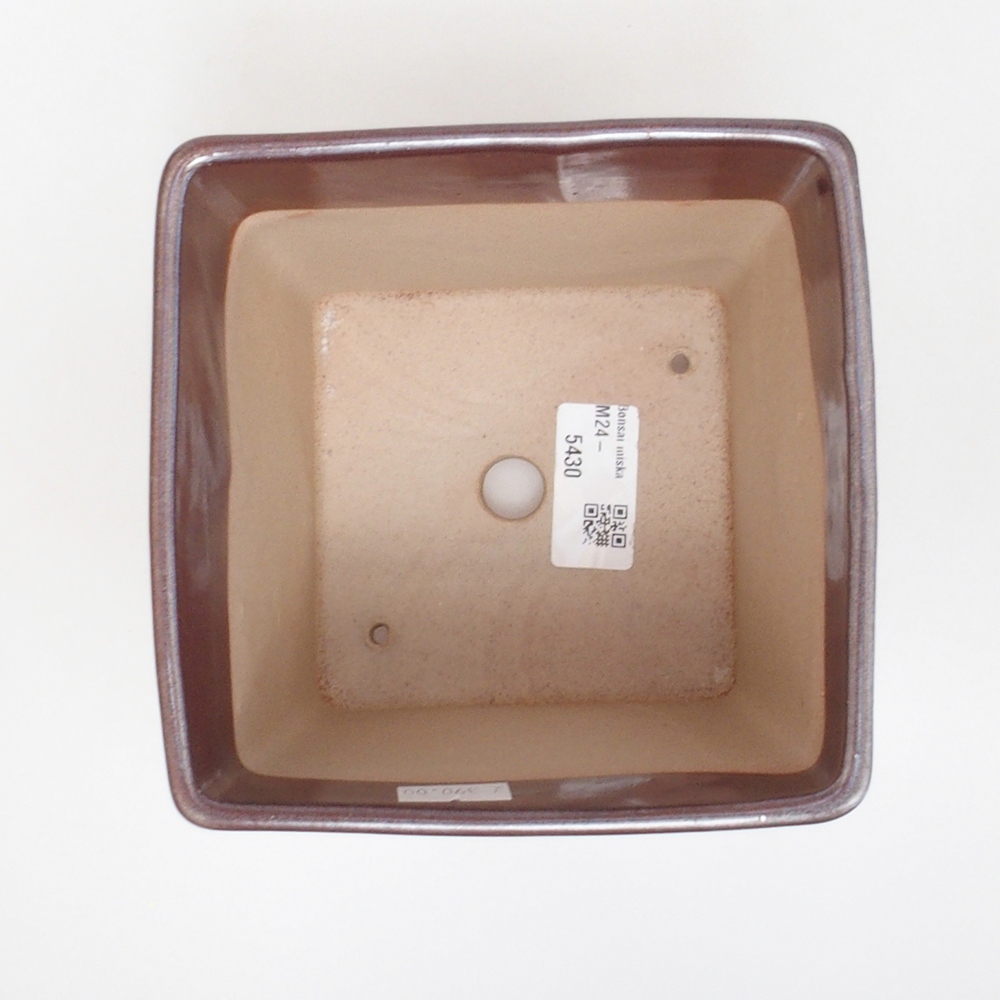 kerámia bonsai tál 13,5 x 13,5 x 13,5 cm, barna