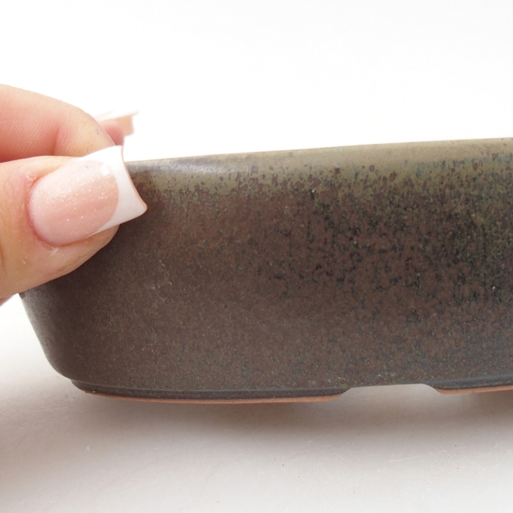kerámia bonsai tál 15 x 9,5 x 4 cm, barna