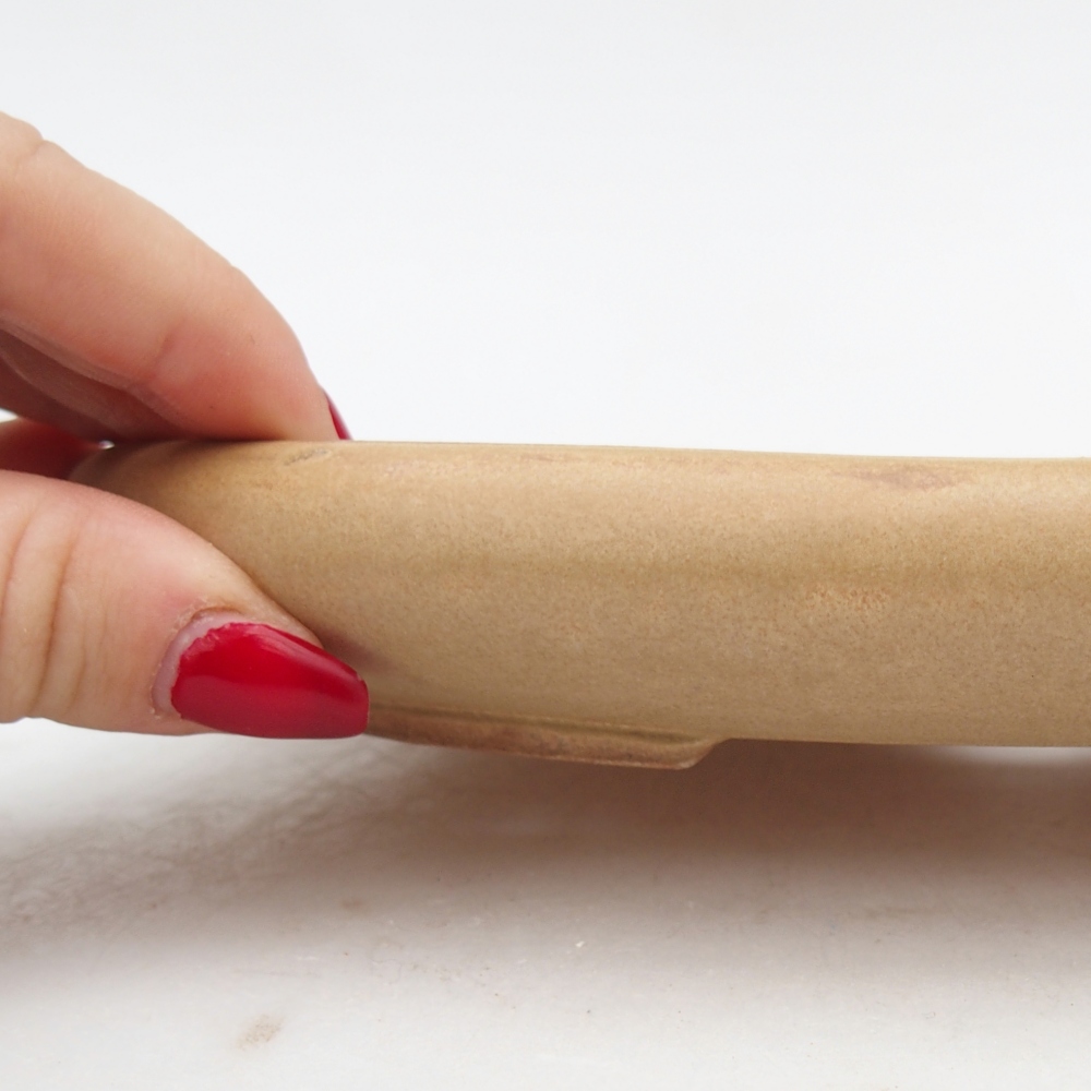 kerámia bonsai tál 22 x 17 x 3 cm, bézs színben