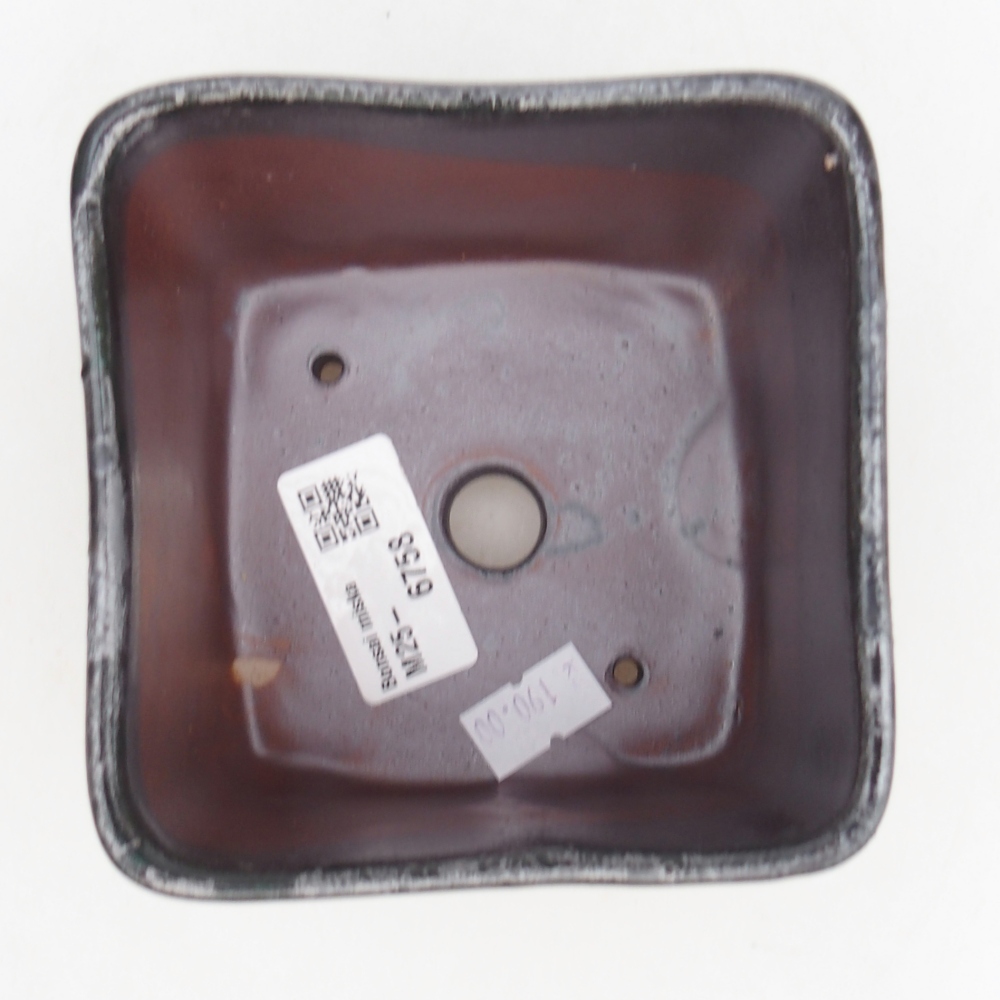 kerámia bonsai tál 10 x 10 x 8,5 cm, fekete színben