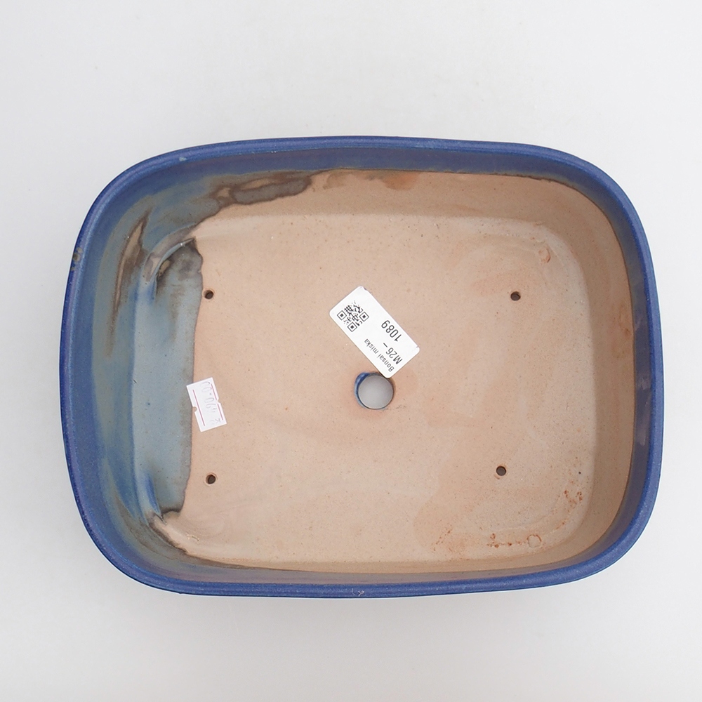 kerámia bonsai tál 23,5 x 18 x 7,5 cm, kék színben