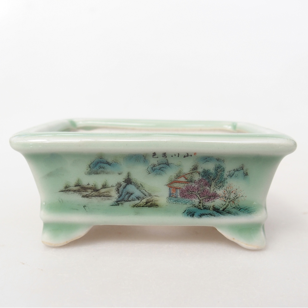 Mini bonsai tál 8 x 6 x 3 cm, zöld