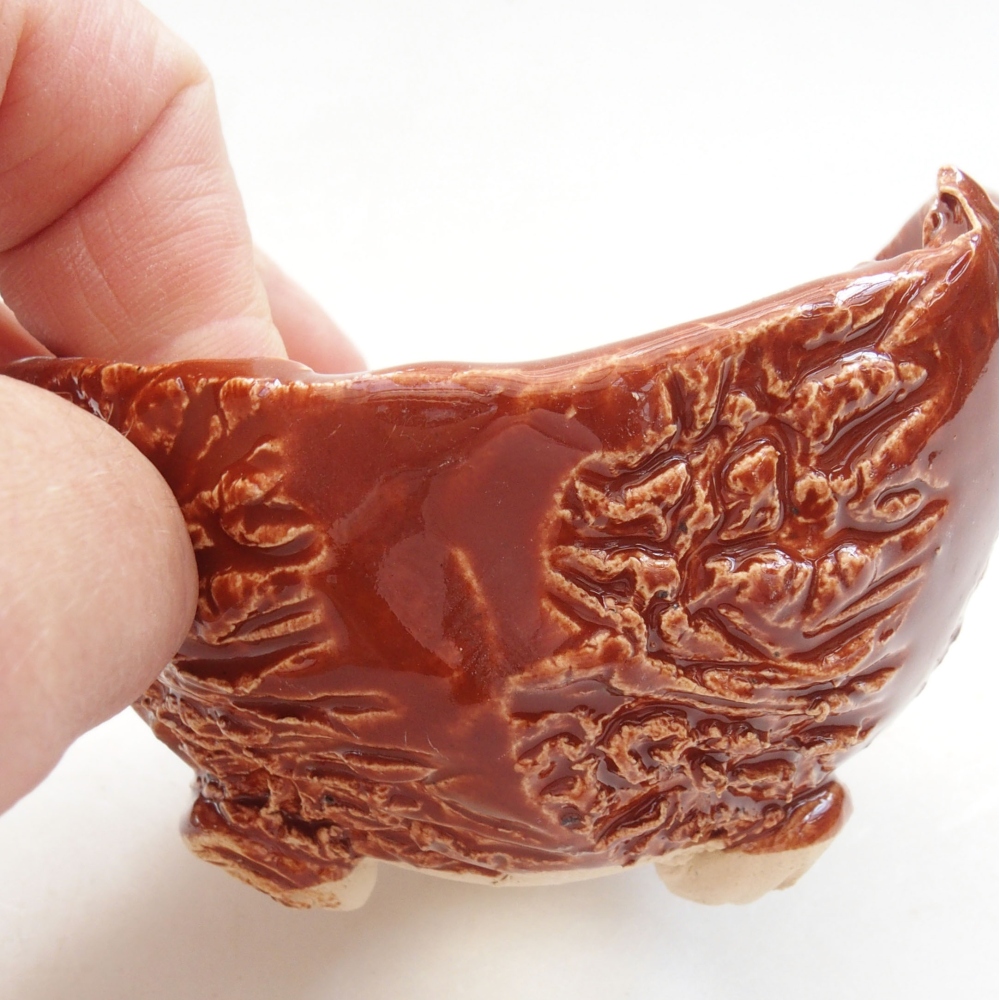 Kerámia kagyló 7,5 x 7,5 x 6 cm , barna színű