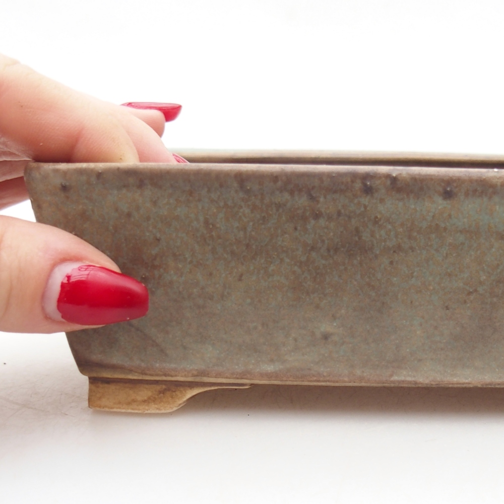 kerámia bonsai tál 15 x 12 x 5 cm, zöld