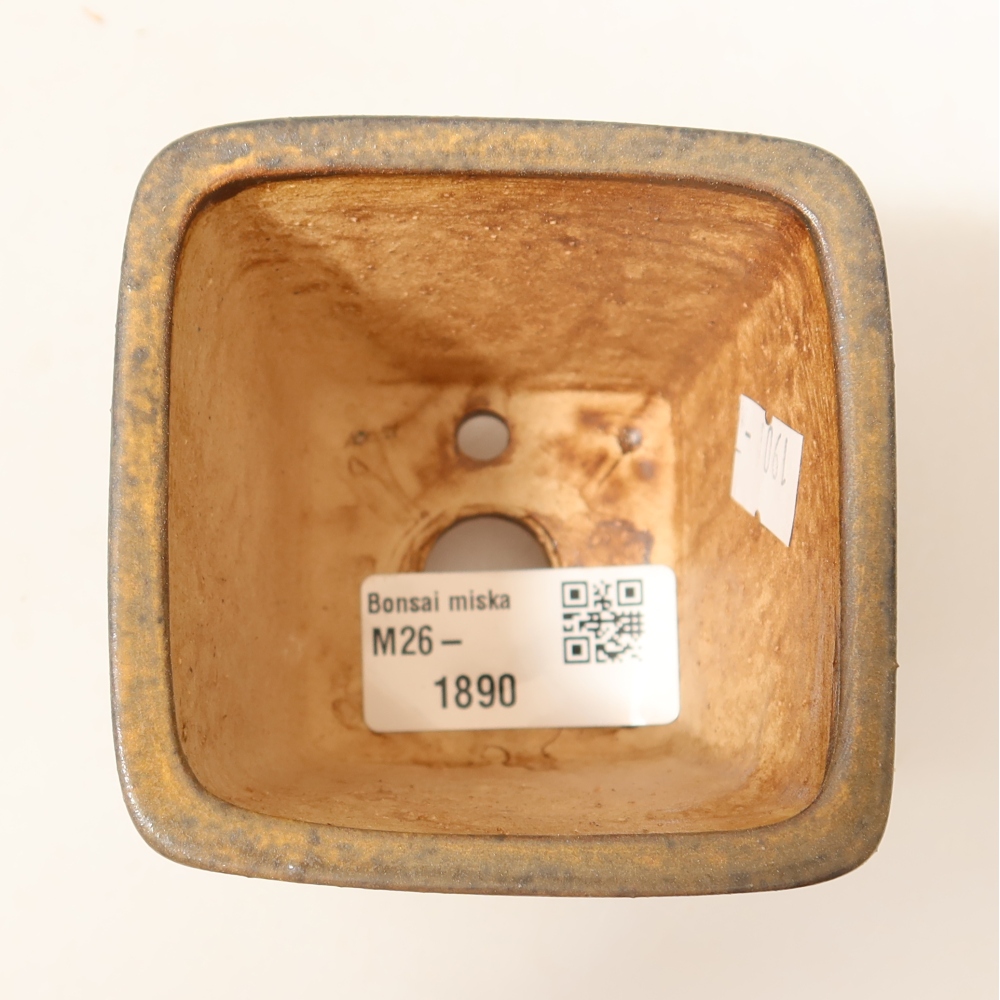 kerámia bonsai tál 7,5 x 7,5 x 7,5 x 7,5 cm, barna
