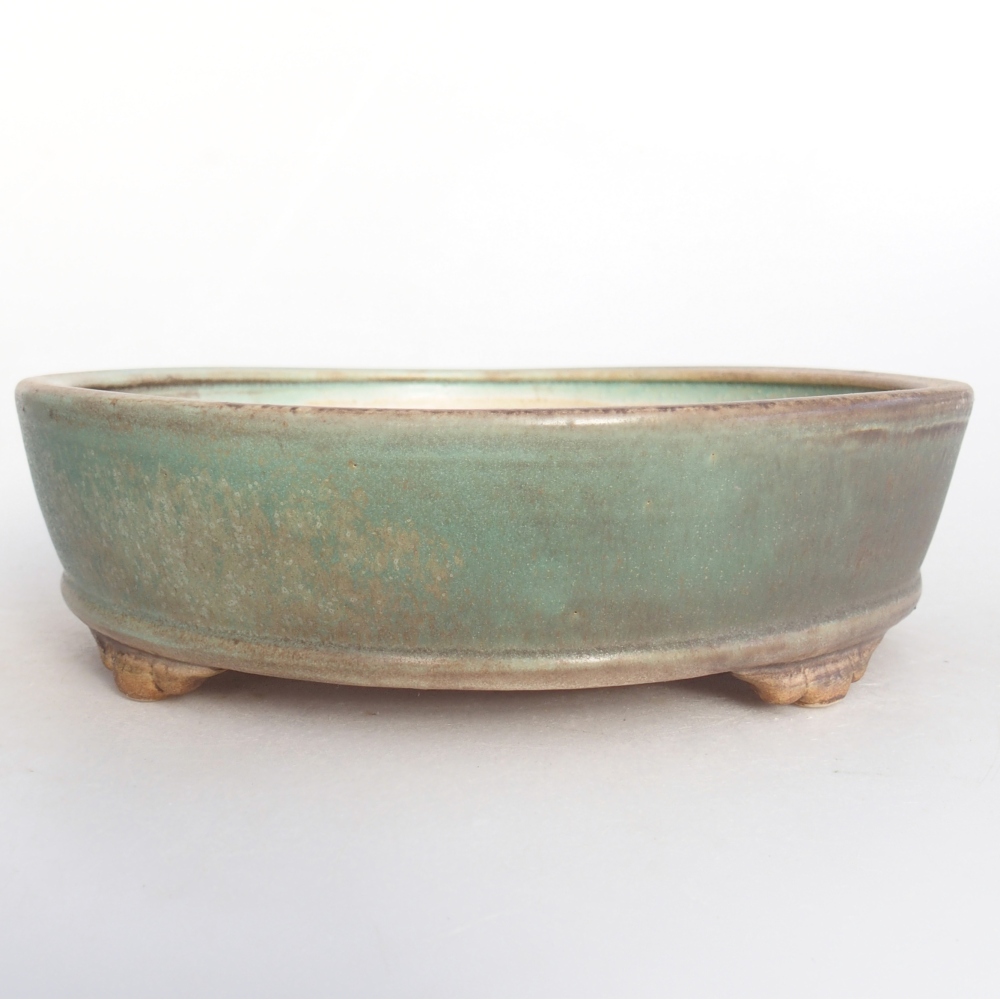 kerámia bonsai tál 21 x 21 x 6 cm, zöld