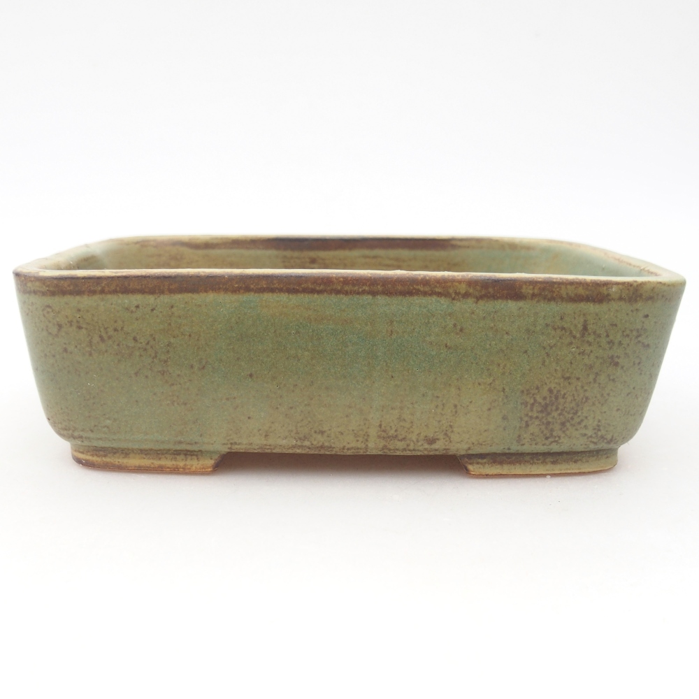 kerámia bonsai tál 15 x 12 x 4,5 cm, zöld