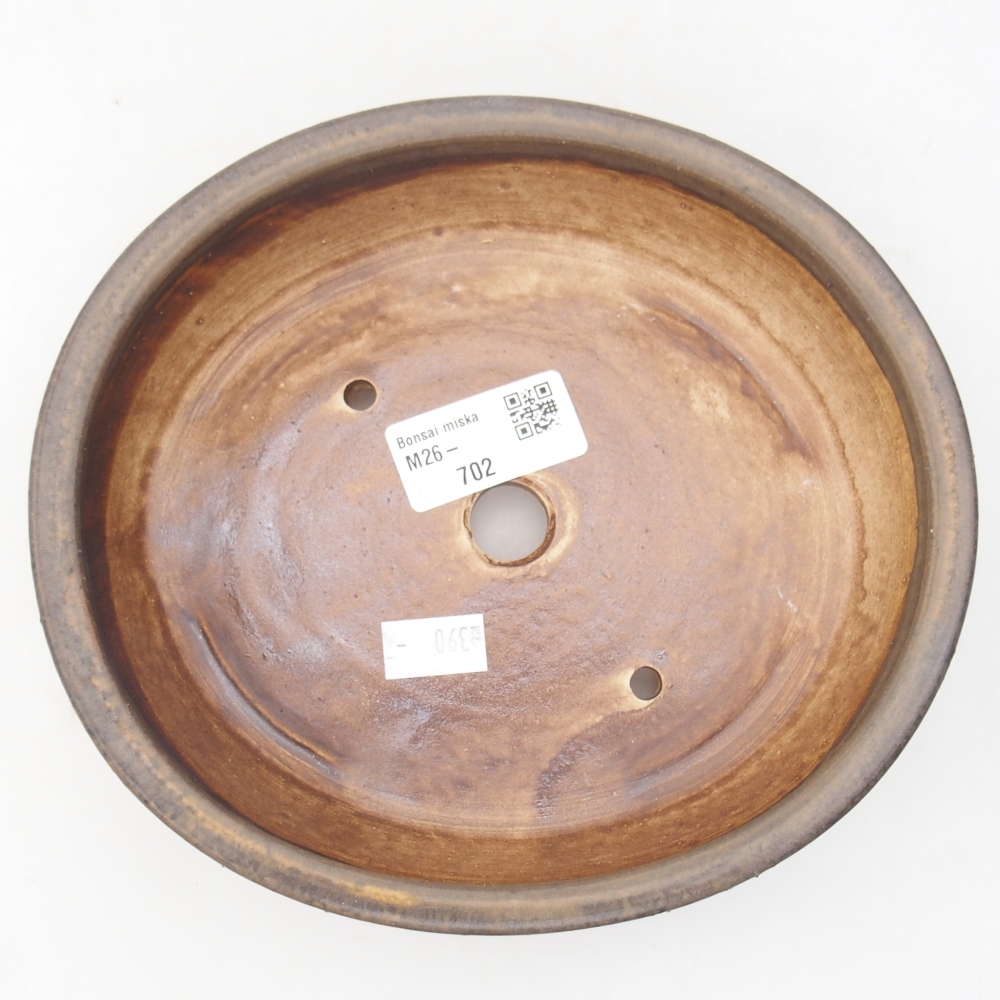 kerámia bonsai tál 18,5 x 16,5 x 4,5 cm, barna