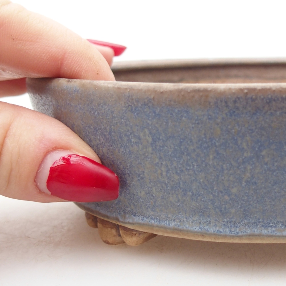 kerámia bonsai tál 13,5 x 13,5 x 4 cm, kék színű