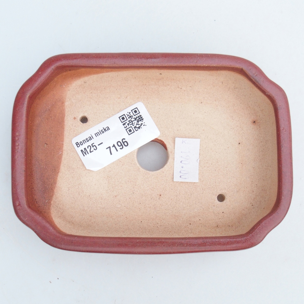 kerámia bonsai tál 13 x 9 x 3 cm, bordó színben