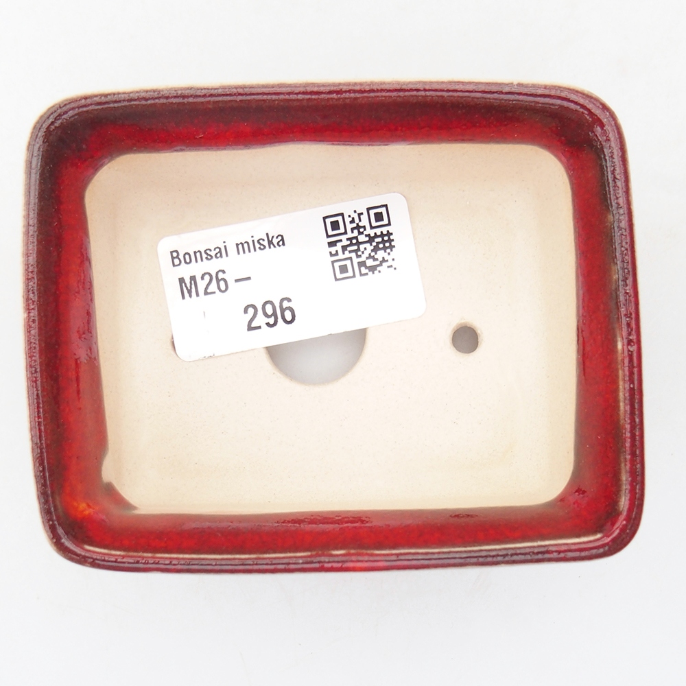 Mini bonsai tál 8,5 x 6,5 x 3,5 cm, piros színben