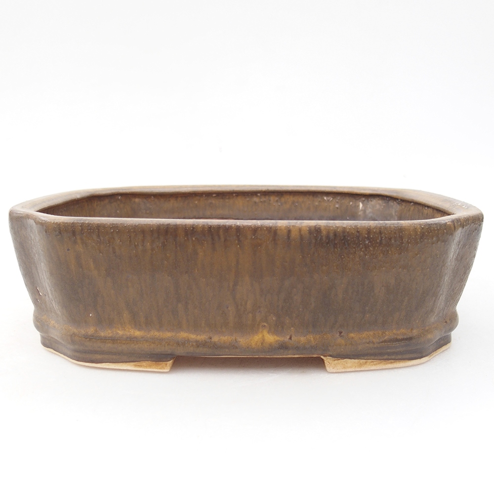 kerámia bonsai tál 17 x 14,5 x 5 cm, barna