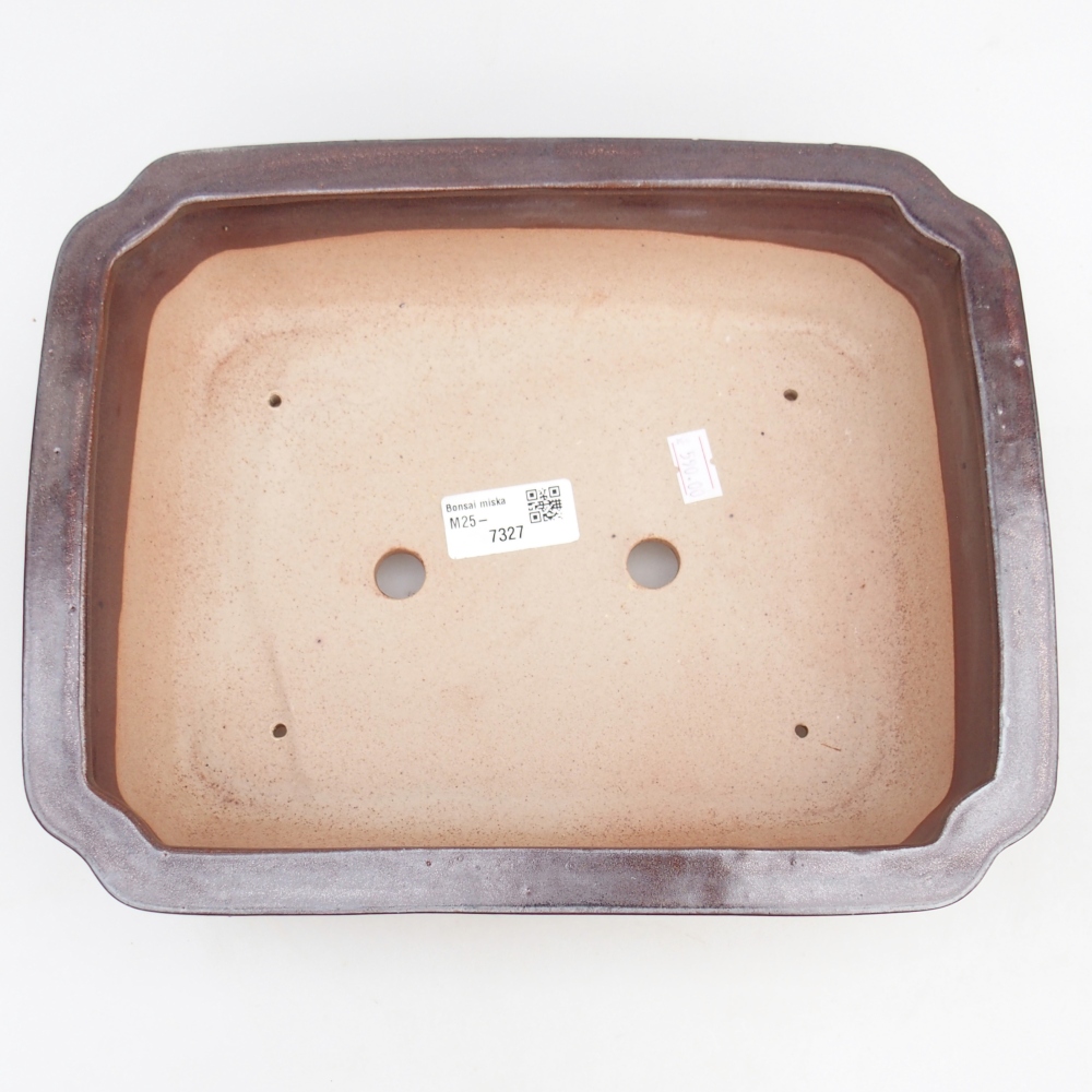 kerámia bonsai tál 27,5 x 22 x 7 cm, barna