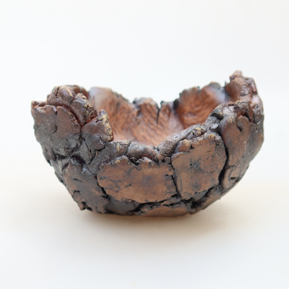Kerámia héj, 12 x 11 x 7 cm, barna színű