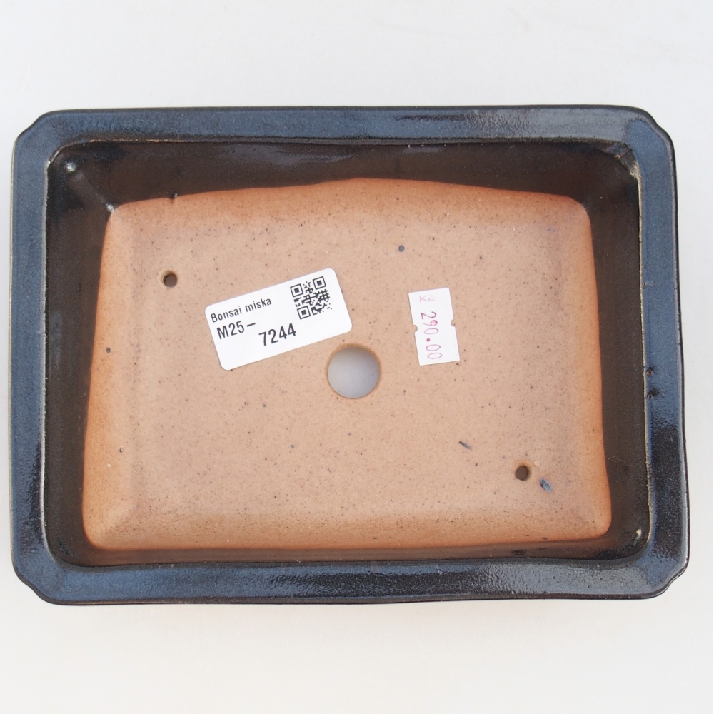 Kerámia bonsai tál 18 x 13,5 x 4 cm, fekete