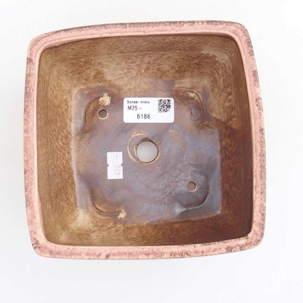 kerámia bonsai tál 10,5 x 10,5 x 7 cm, rózsaszínű