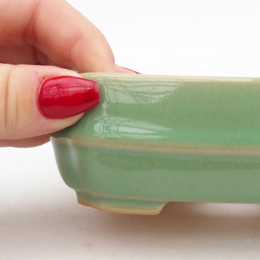 kerámia bonsai tál 12 x 10 x 4 cm, zöld