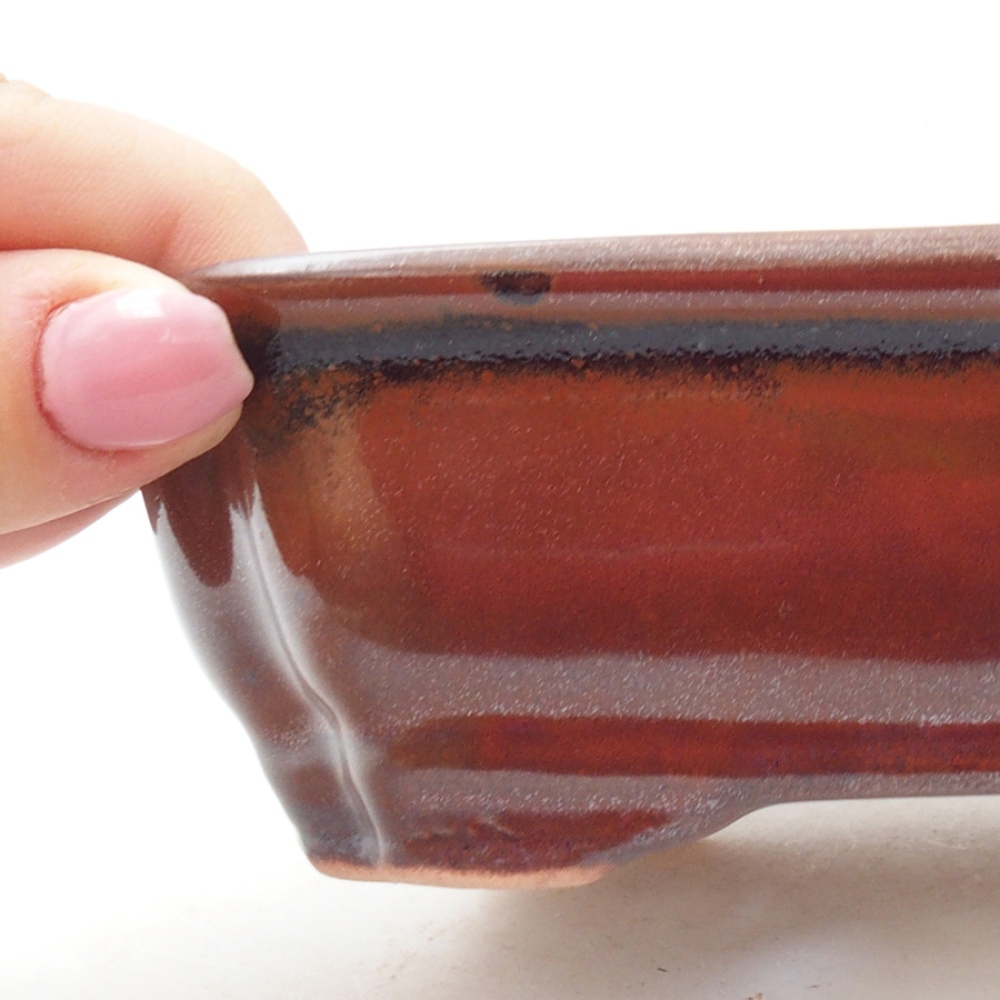 kerámia bonsai tál 16 x 12 x 5 cm, barna