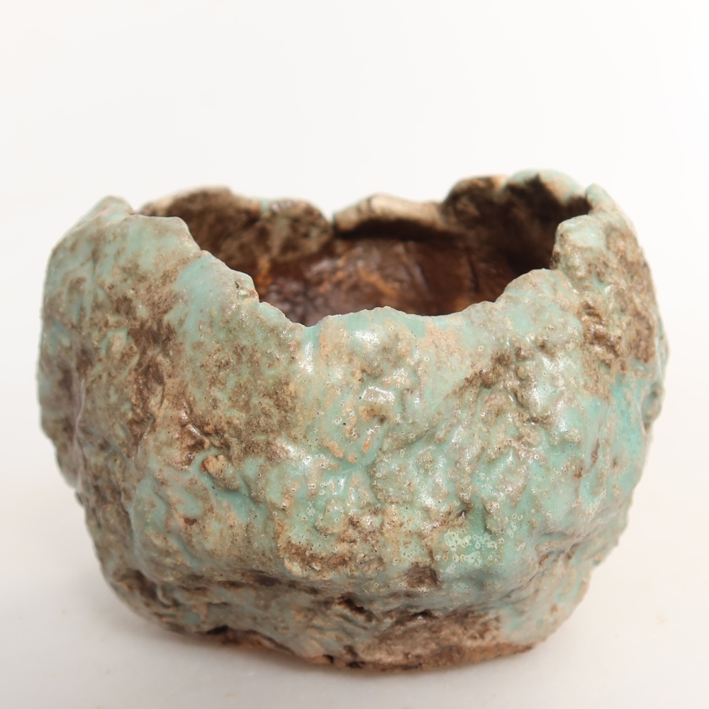 Kerámia héj  7 x 7 x 6 cm, zöld színű