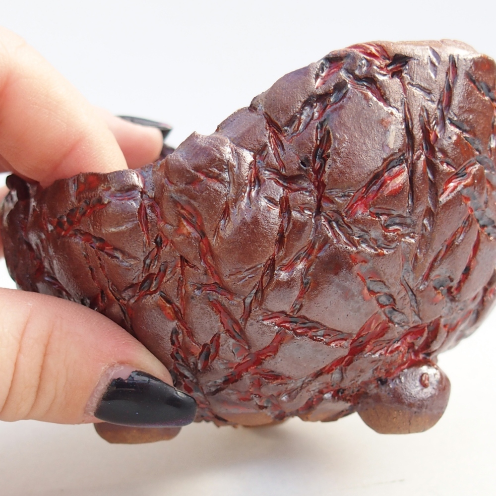 Kerámia kagyló 9,5 x 9,5 x 7 cm , színe barna