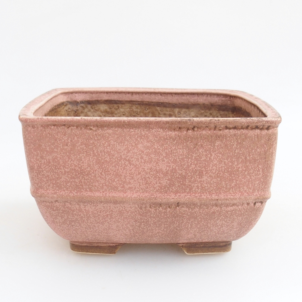 kerámia bonsai tál 10,5 x 10,5 x 7 cm, rózsaszínű