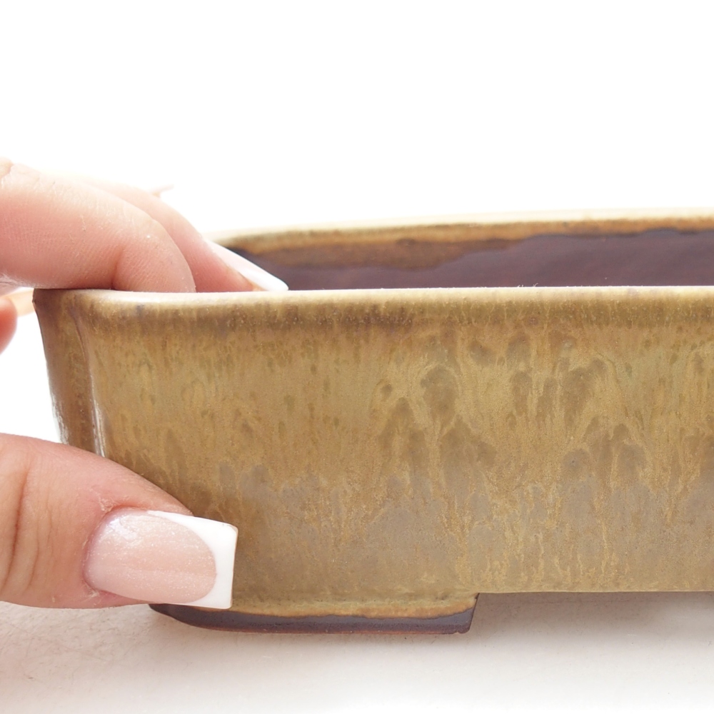 kerámia bonsai tál 17,5 x 14 x 5 cm, zöld