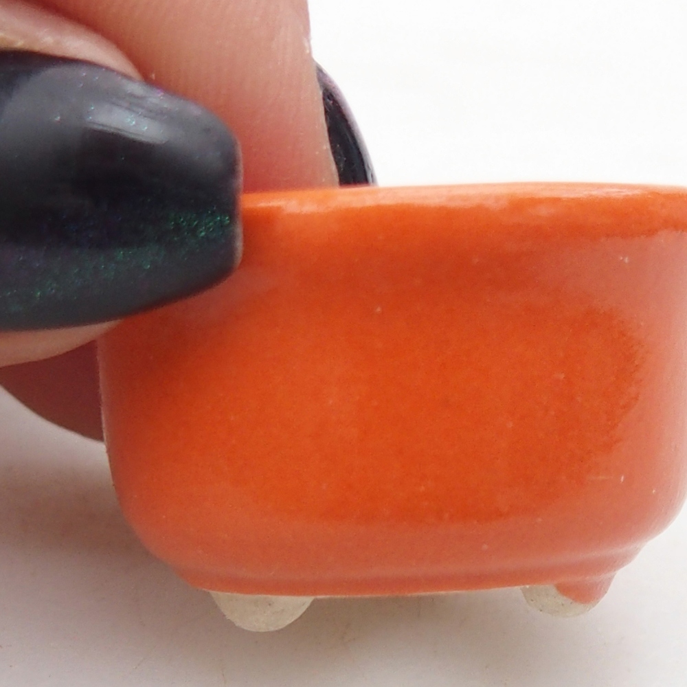 Mini bonsai tál 3 x 3 x 1,5 cm, narancssárga